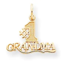 #1 Grandma Charm in 10k Yellow Gold