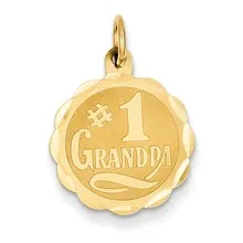 #1 Grandpa Disc Charm in 14k Gold