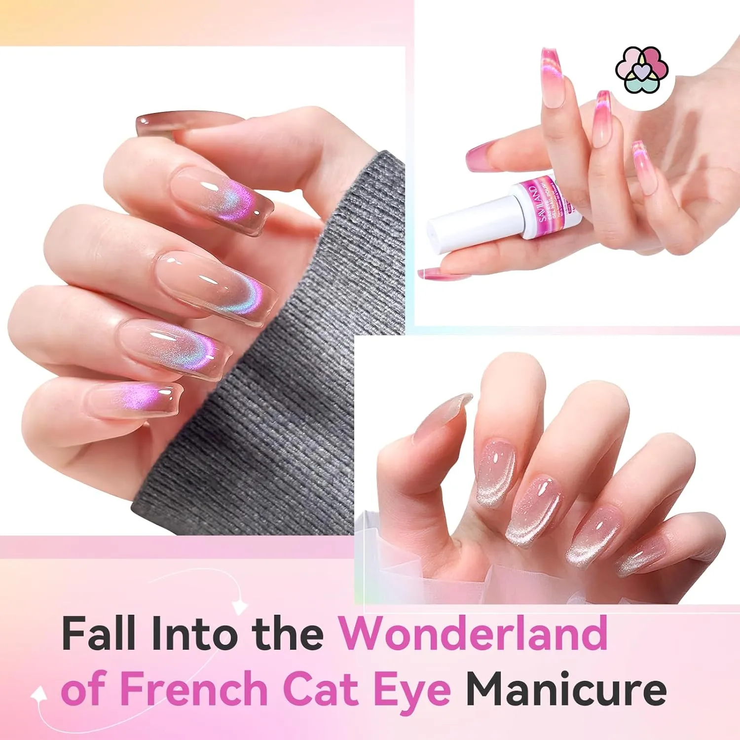 12 Colors Pastel Cat Eye Gel Nail Polish Set