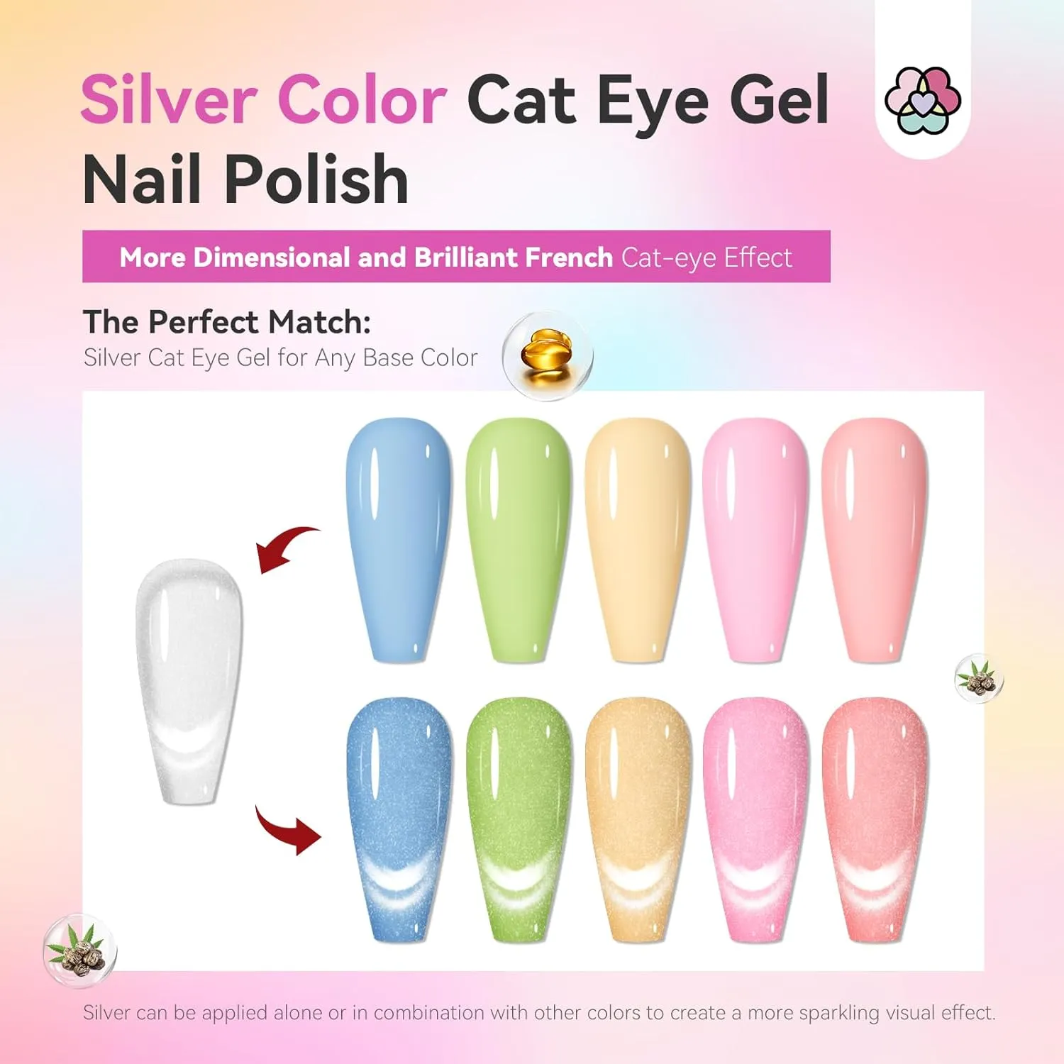 12 Colors Pastel Cat Eye Gel Nail Polish Set