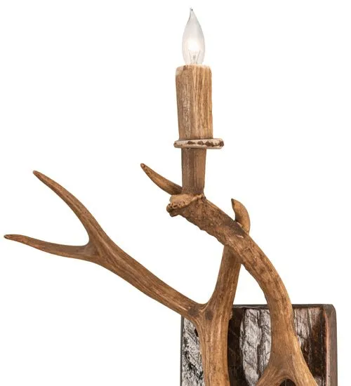 14" Wide Antlers Elk & Mule Deer Wall Sconce