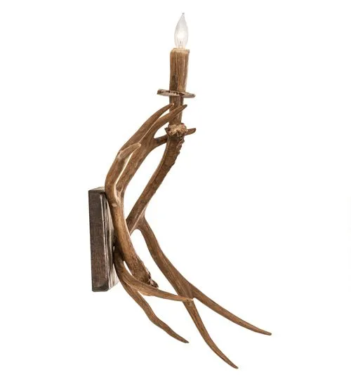 14" Wide Antlers Elk & Mule Deer Wall Sconce