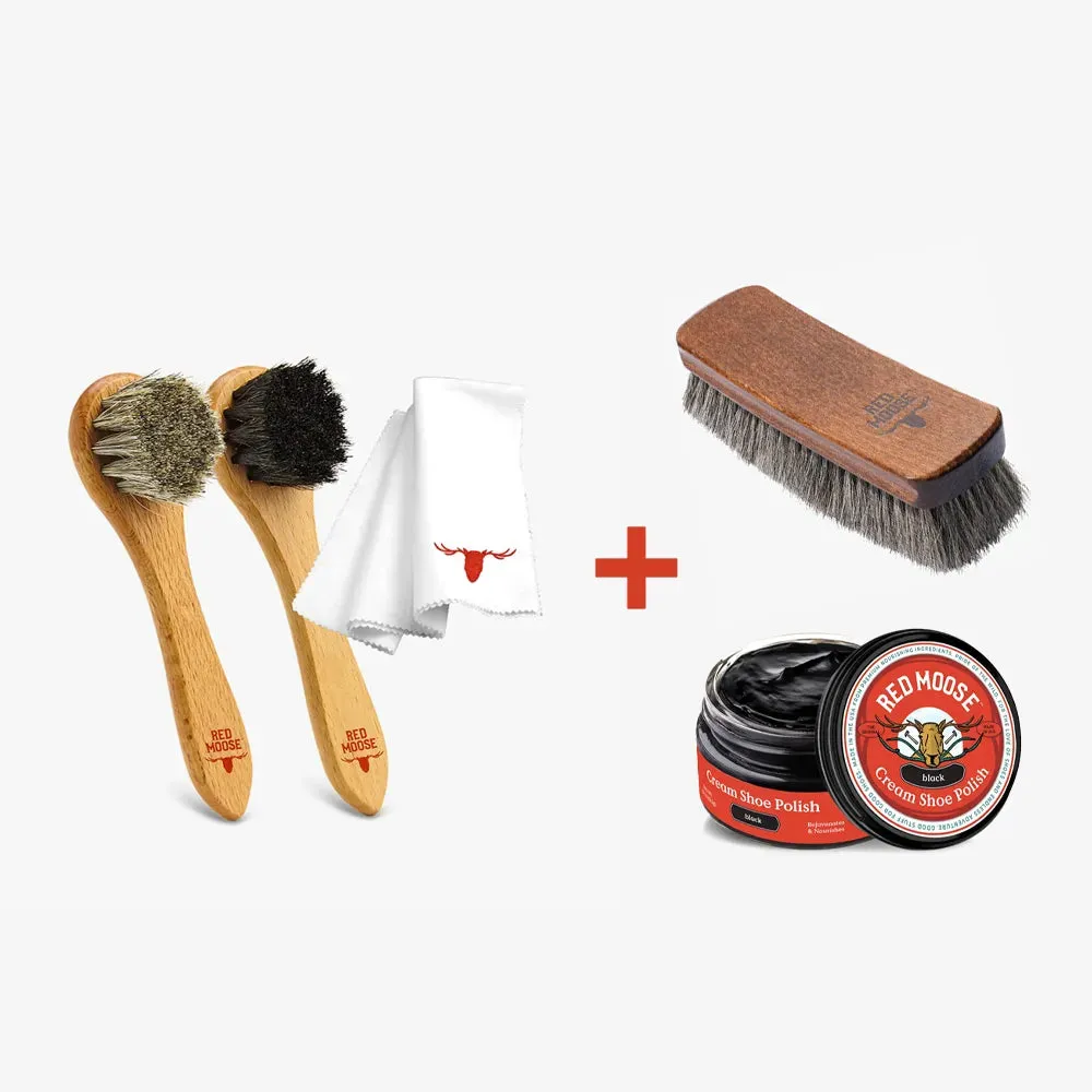 3-Piece Shoe Shine Brush Kit Bundle