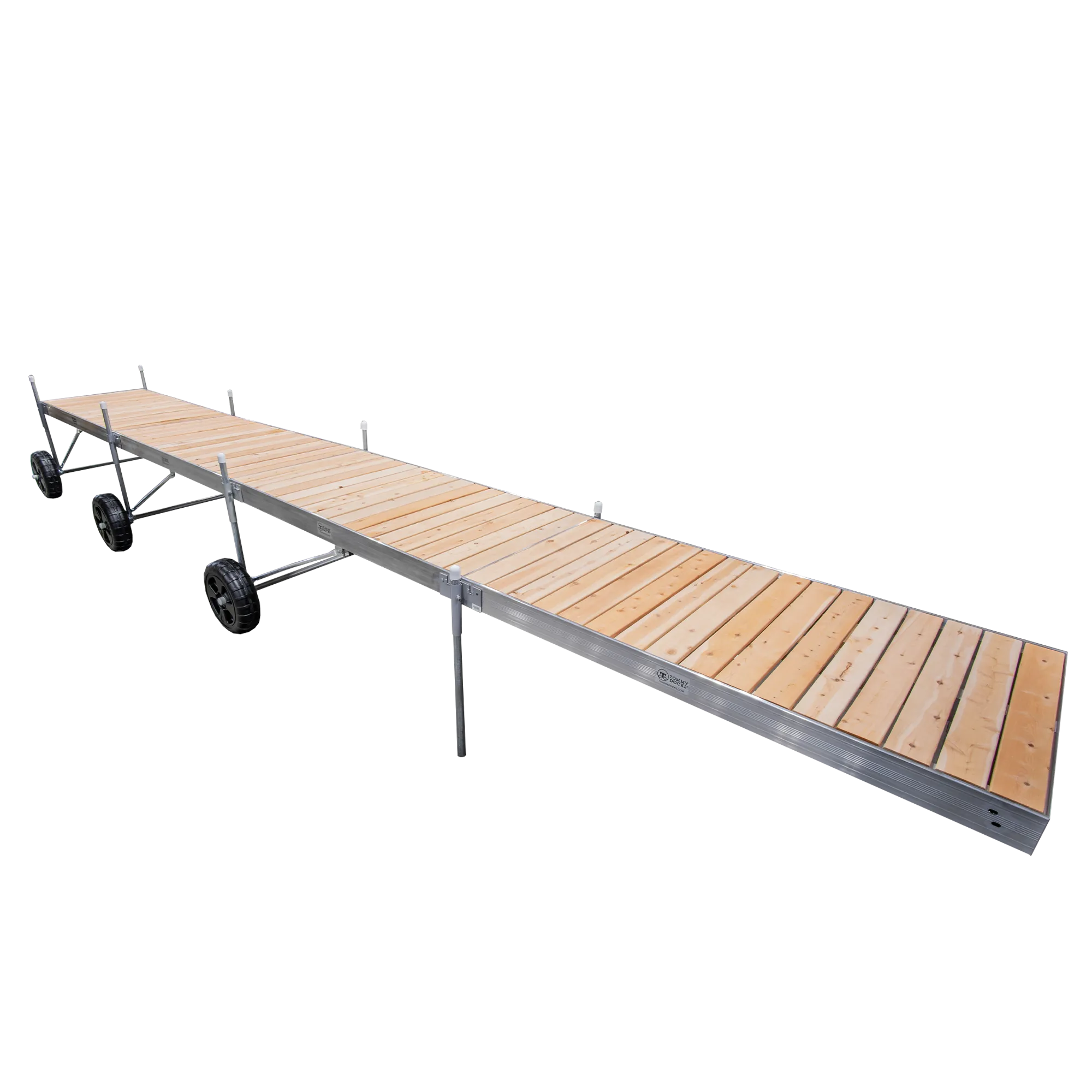 32' Roll-In-Dock Straight Aluminum Frame With Removable Cedar Decking Complete Dock Package