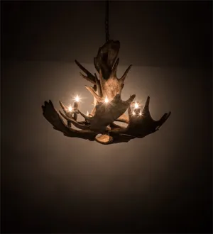 33" Wide Antlers Moose 10 Light Chandelier