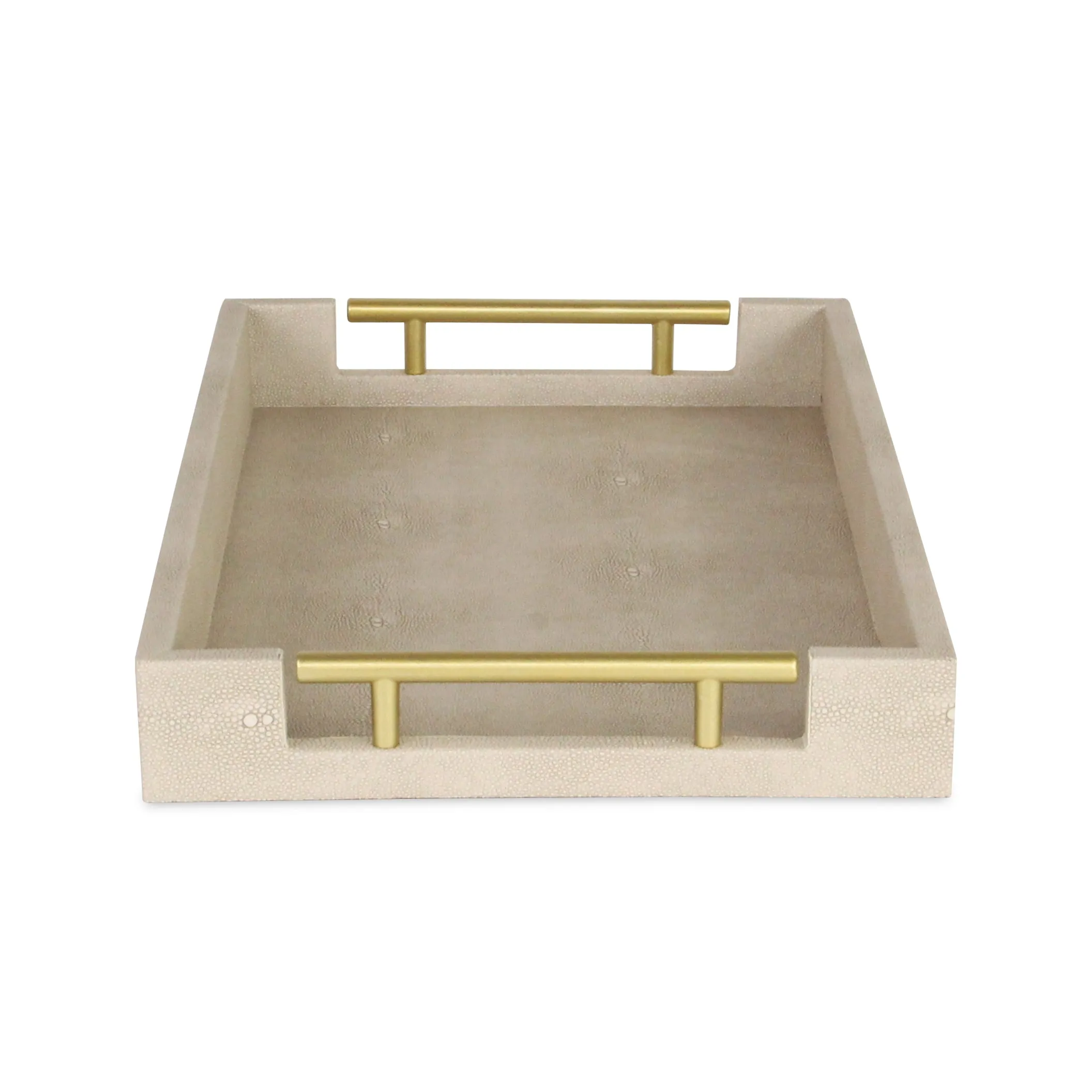 5823CR - Lusan Shagreen Tray - Cream