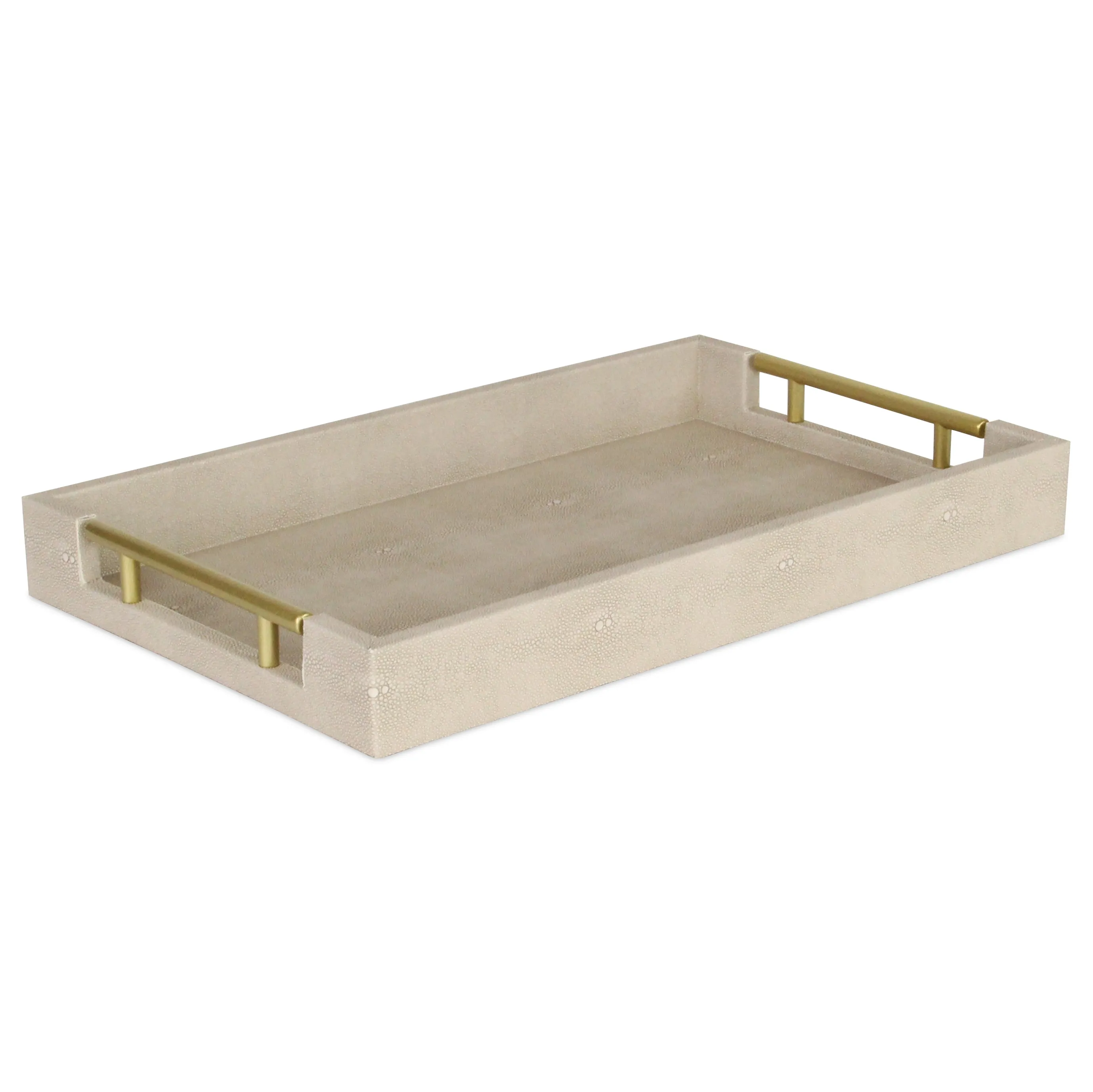 5823CR - Lusan Shagreen Tray - Cream