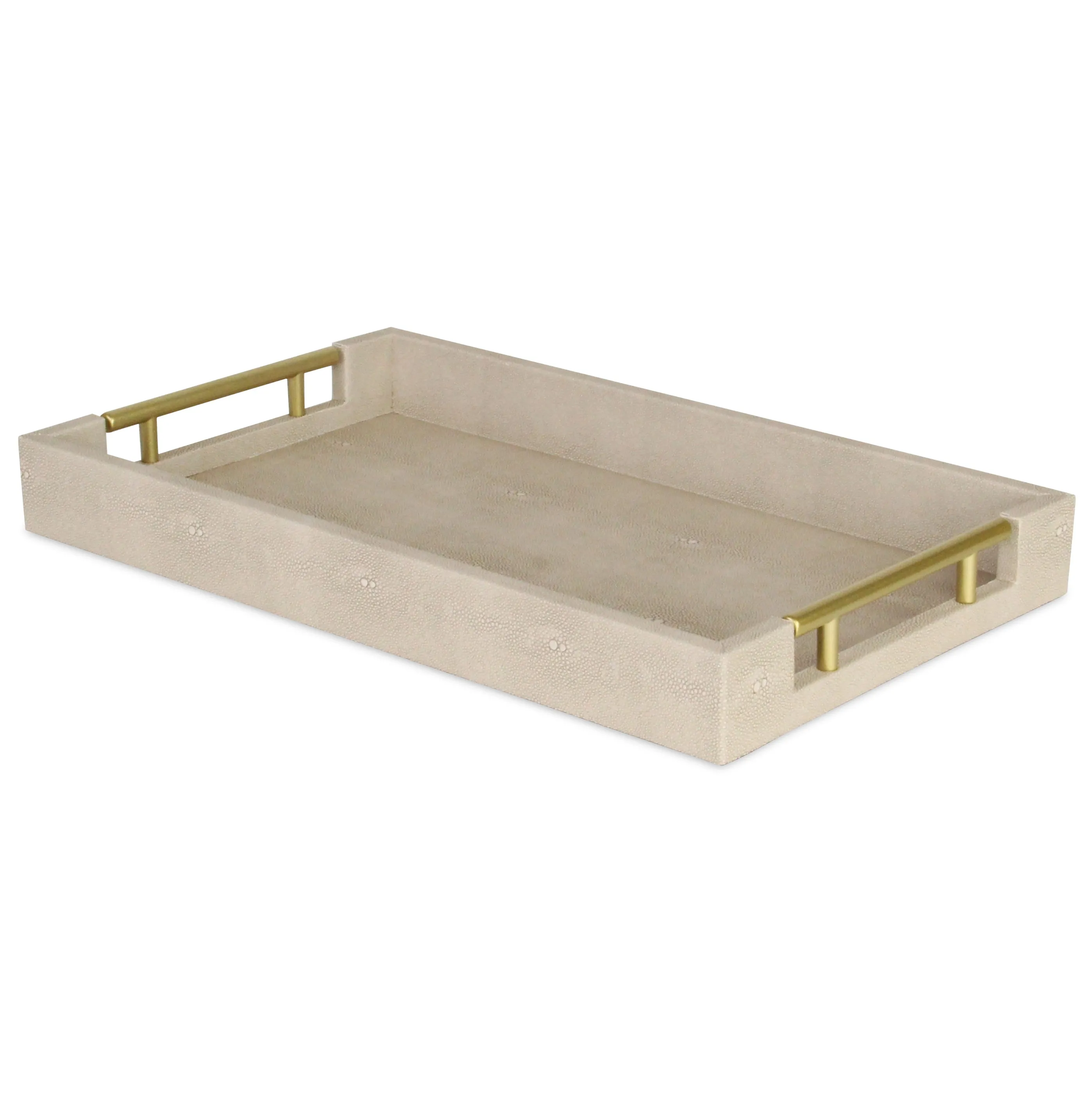 5823CR - Lusan Shagreen Tray - Cream