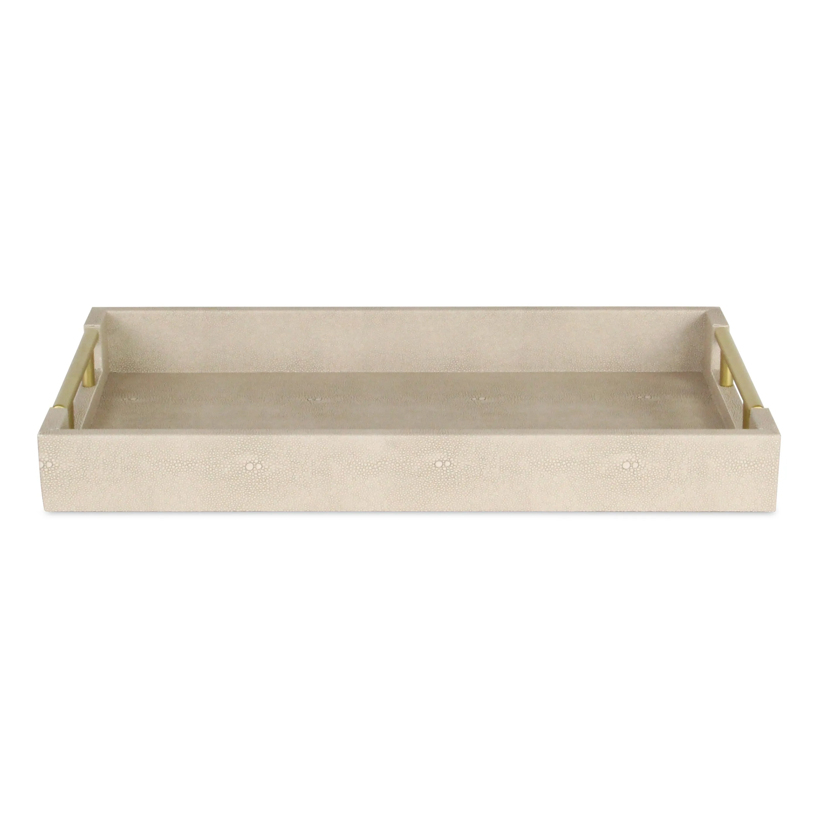 5823CR - Lusan Shagreen Tray - Cream