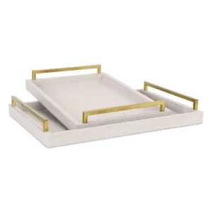 5826-2WTL - Lusan Dark White Linen Tray