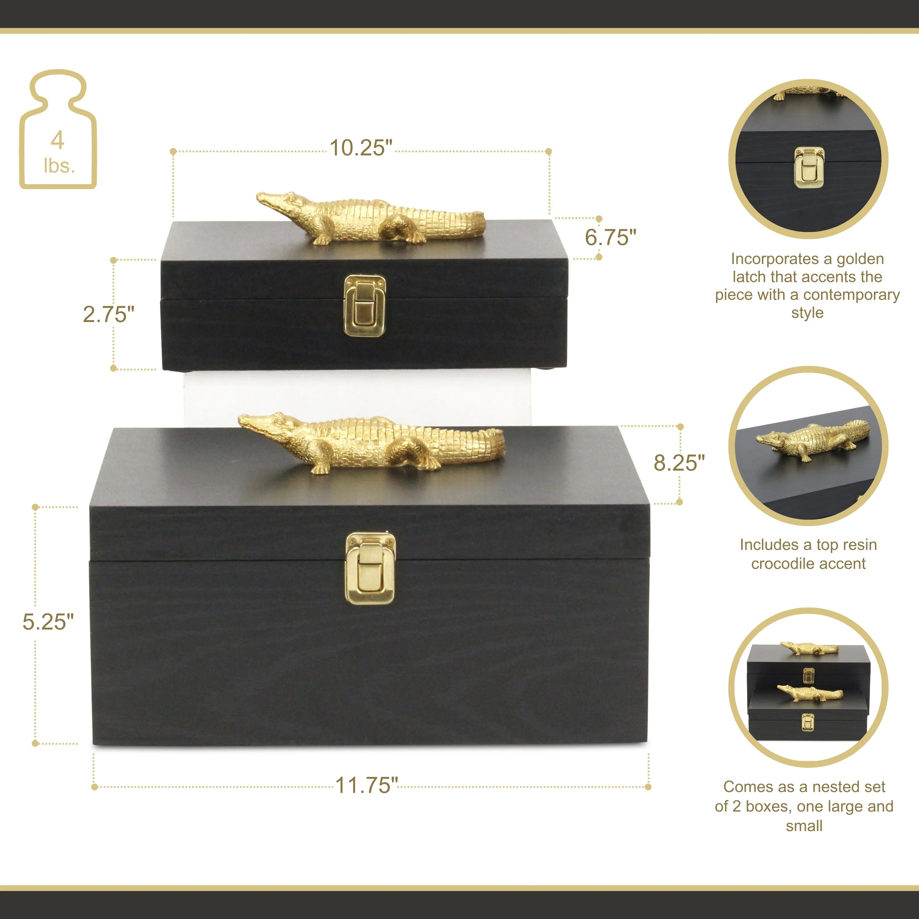 6048-2CRBK - Canorus Alligator Accent Box Set