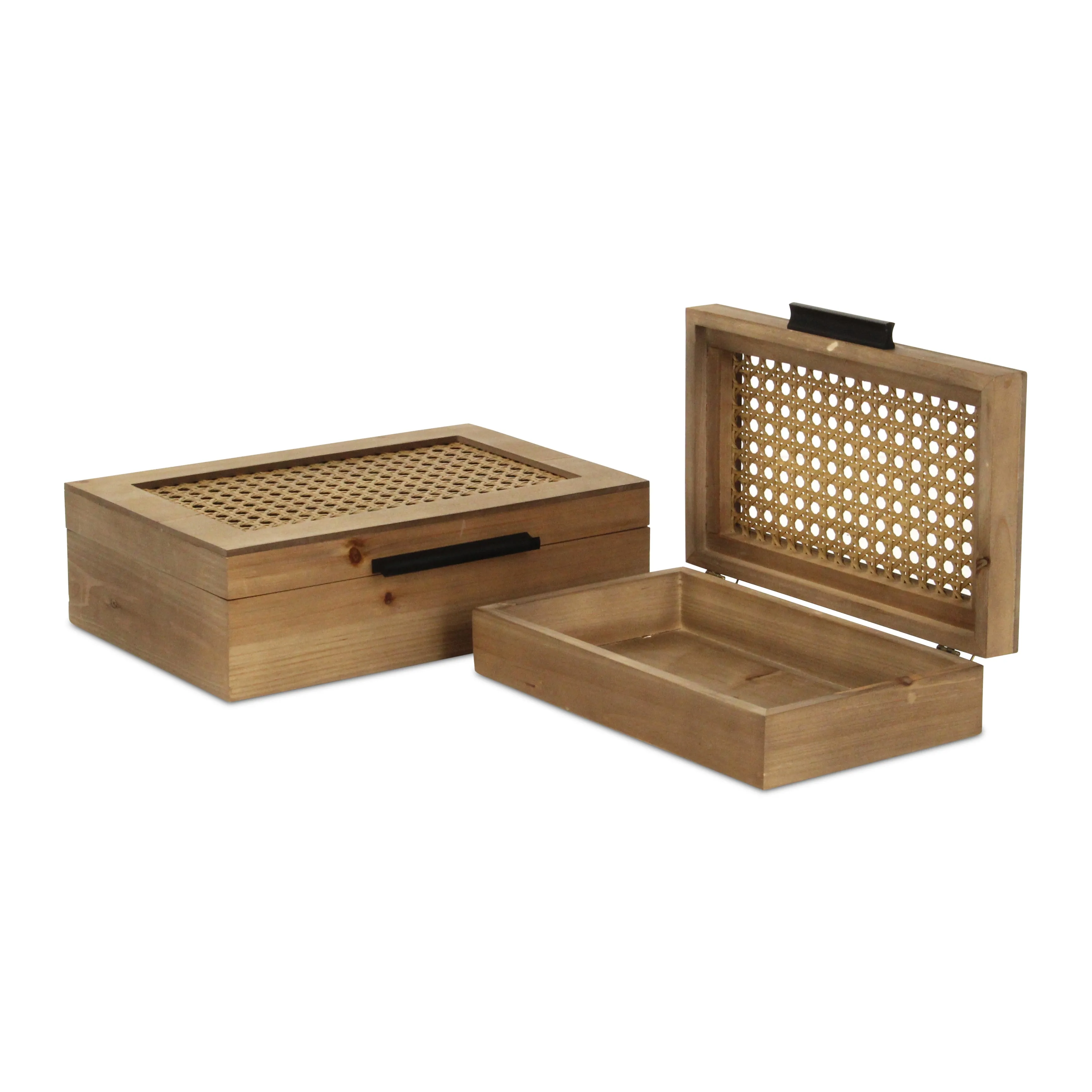 6049-2RT - Baskura Rattan & Wood Box Set