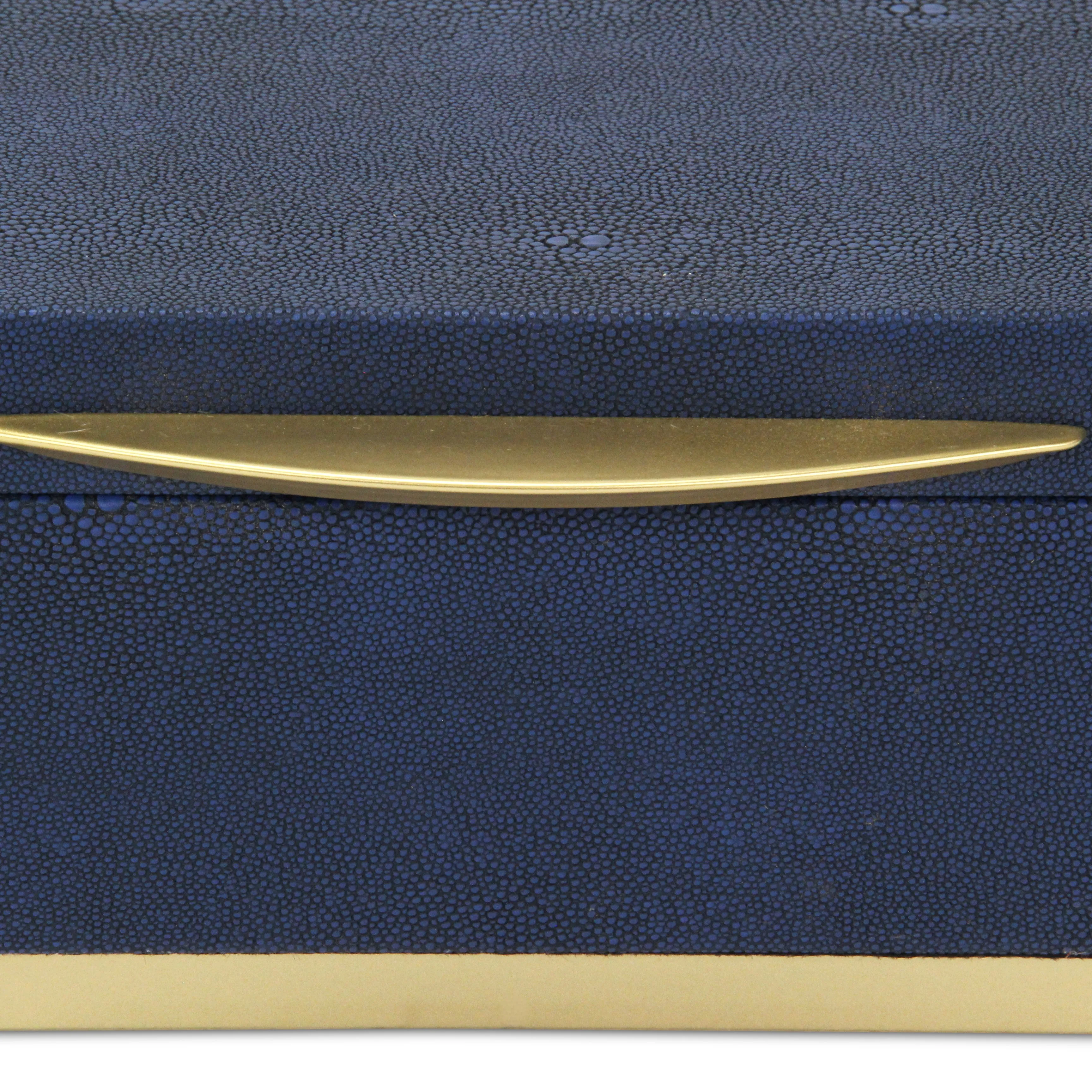 6054-2NB - Zynova Rectangle Shagreen Boxes - Blue