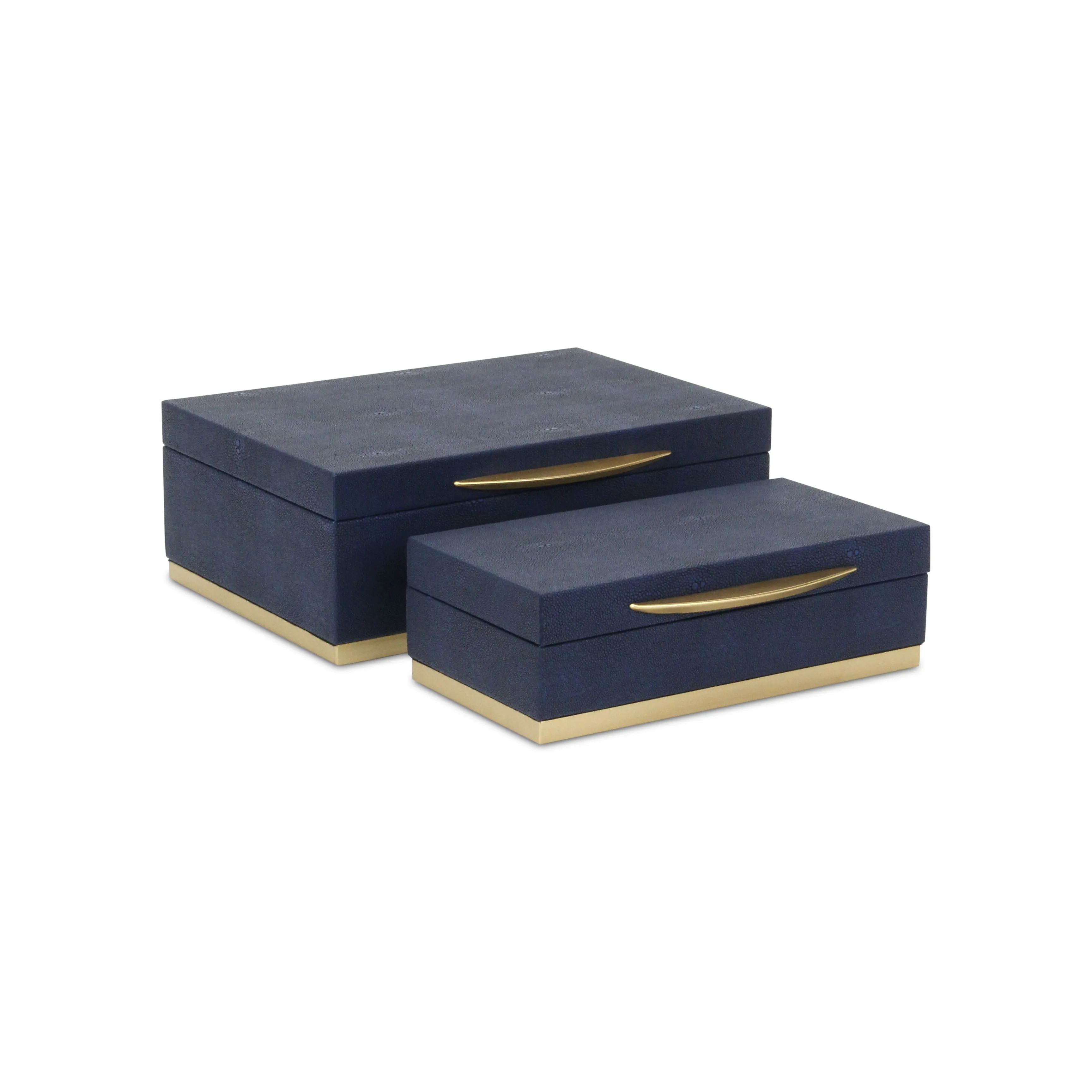 6054-2NB - Zynova Rectangle Shagreen Boxes - Blue