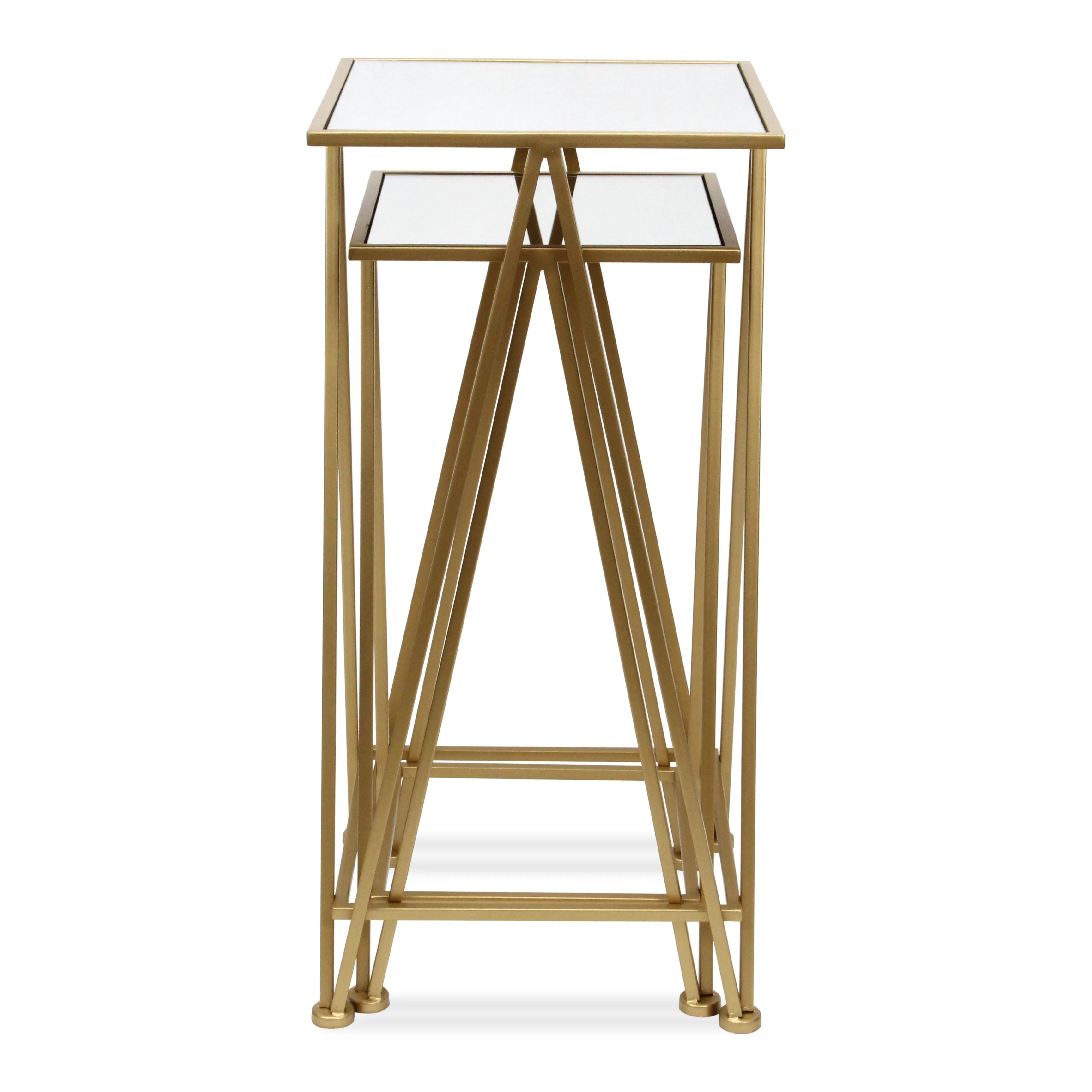 6062-2GD - Aeriva Square Table Set - Gold