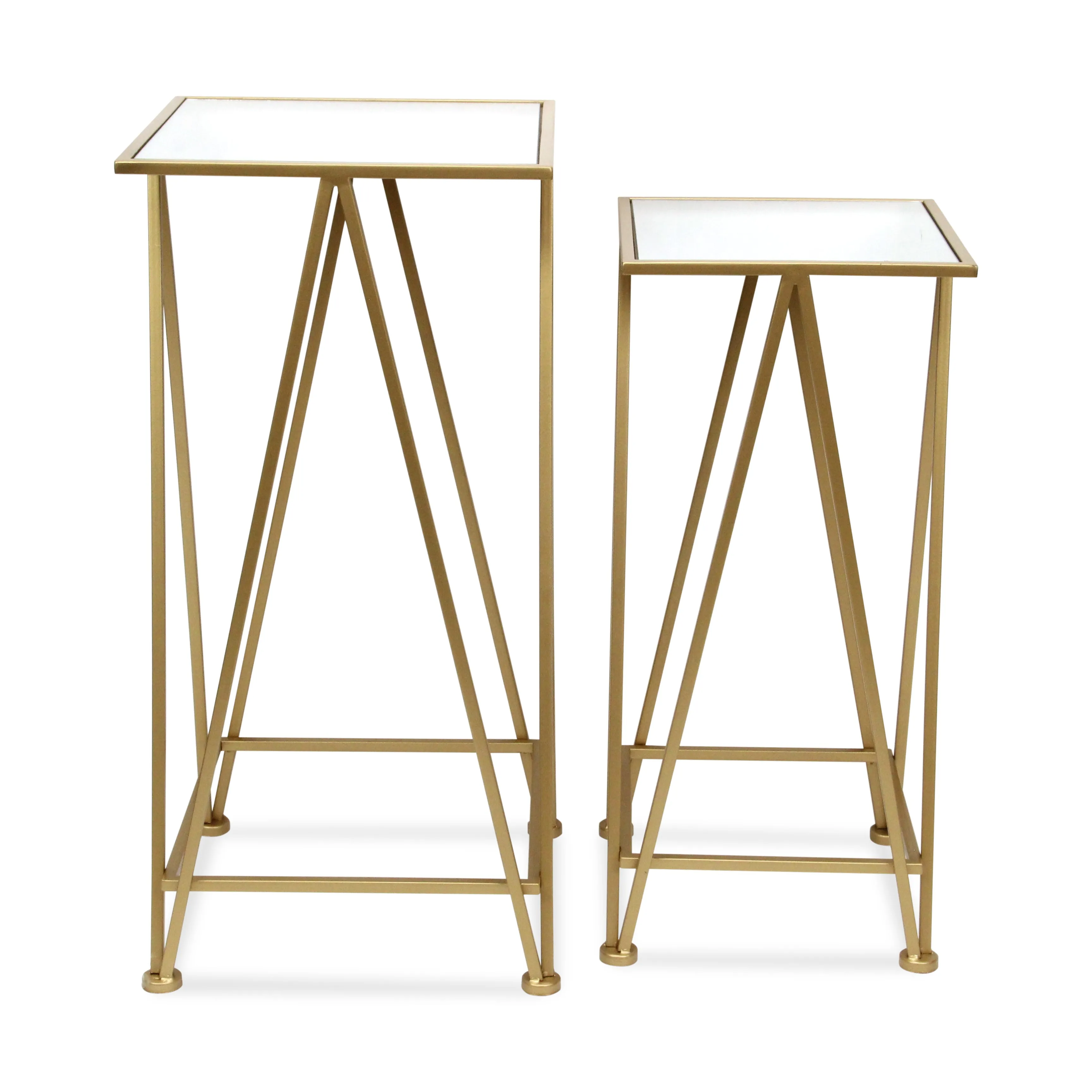 6062-2GD - Aeriva Square Table Set - Gold