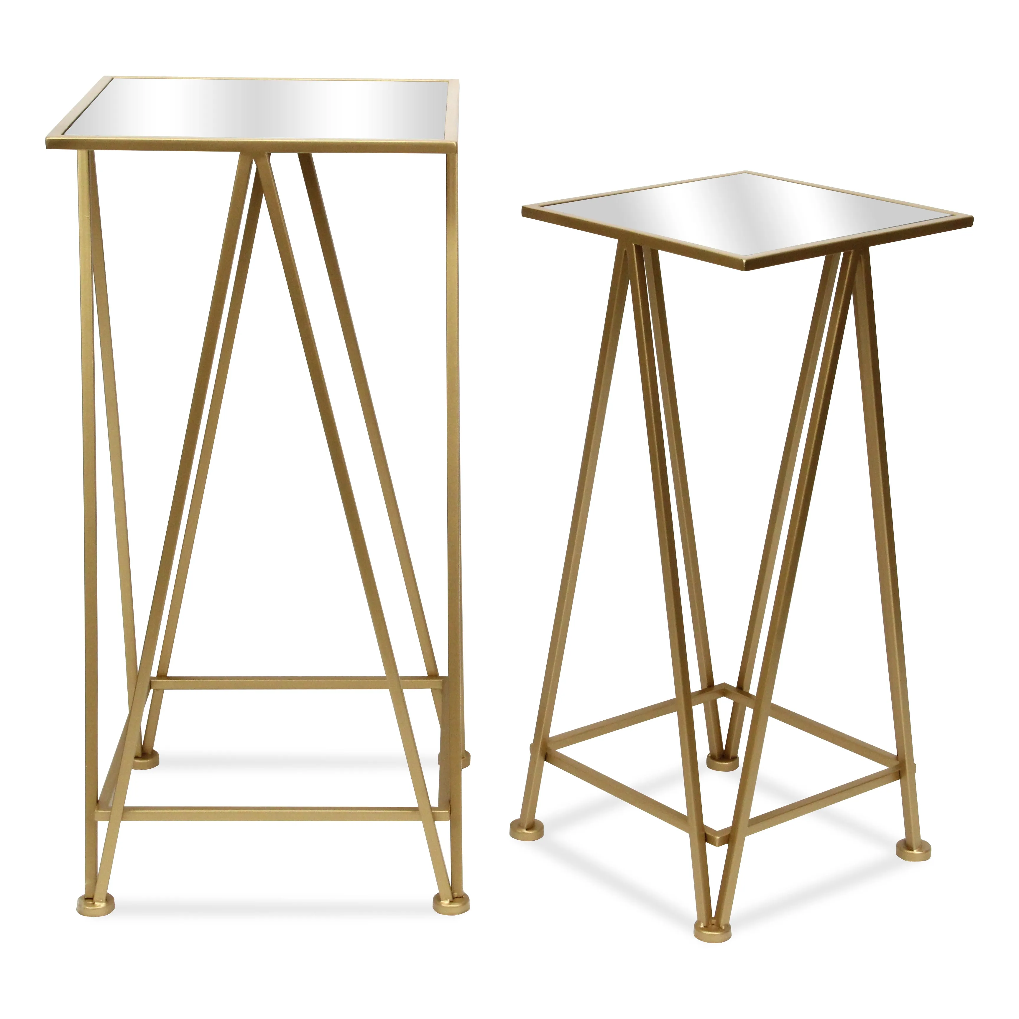 6062-2GD - Aeriva Square Table Set - Gold