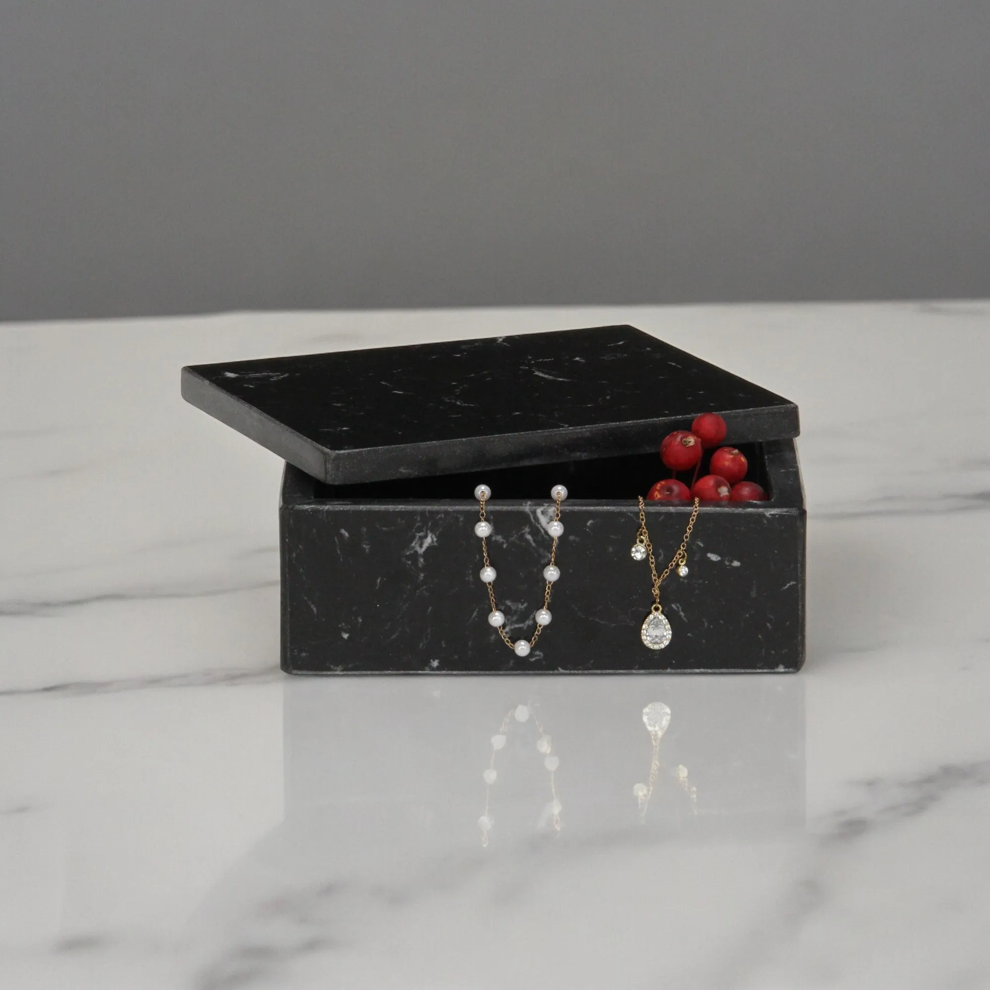 6090BK - Sarraseau Marble Box - Black