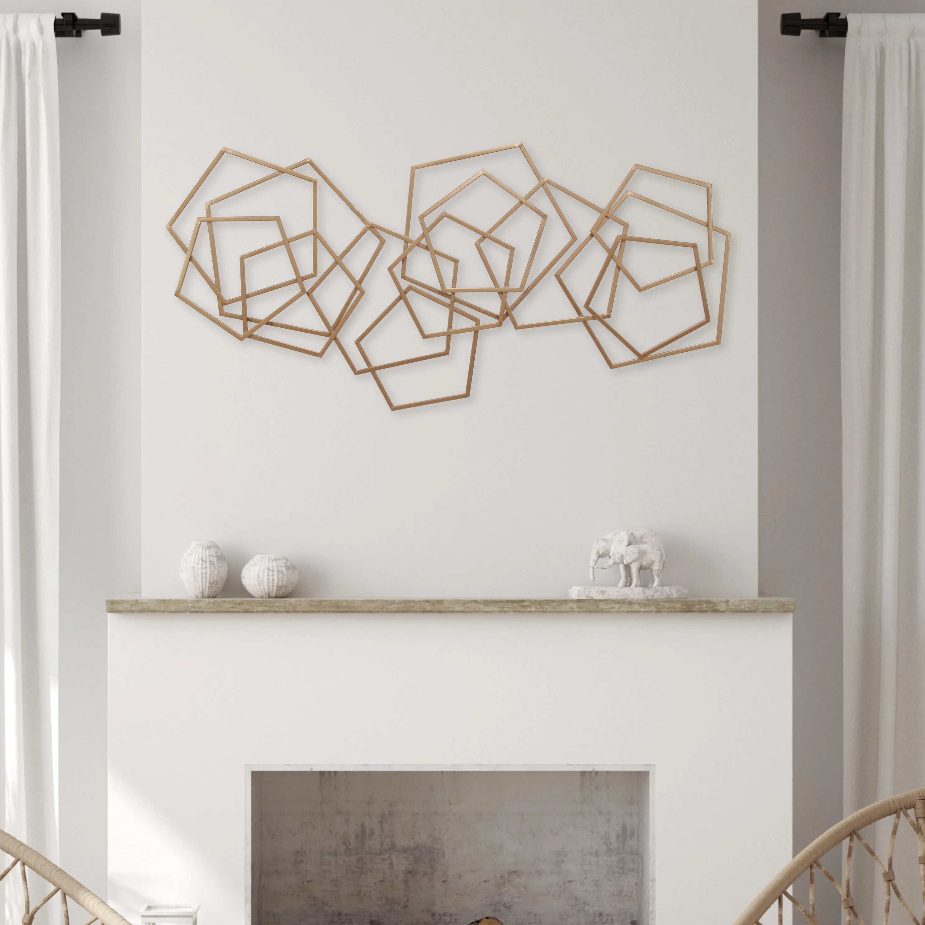 6092BZ - Astraga Pentagon Wall Art - Bronze