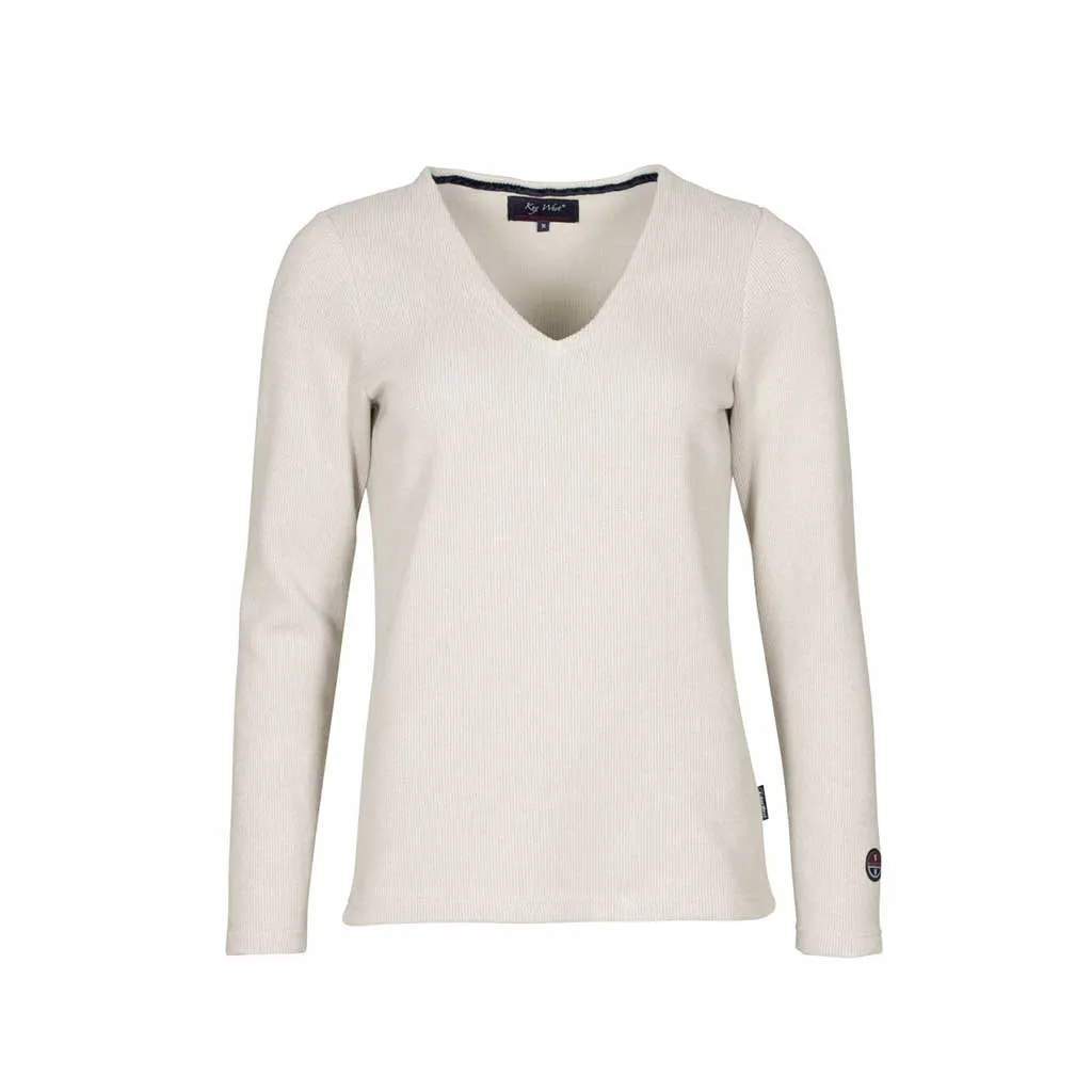 Agatha Long Sleeve V-Neck Pullover - Grey Melange