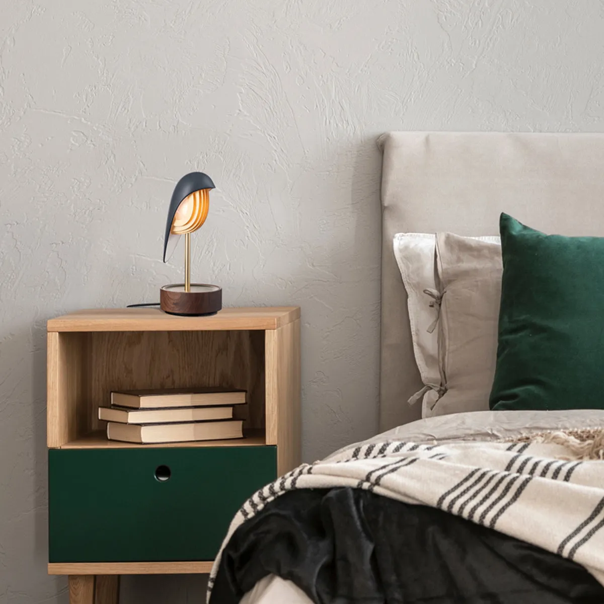 Alarm Clock   Light CHIRP Walnut Base - Black