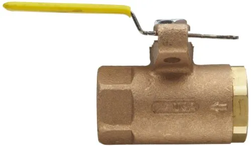 Apollo 75-100 Series Bronze Ball Valve with Automatic Drain, Two Piece, Inline, Lockable Lever, 1-1/2" NPT Female