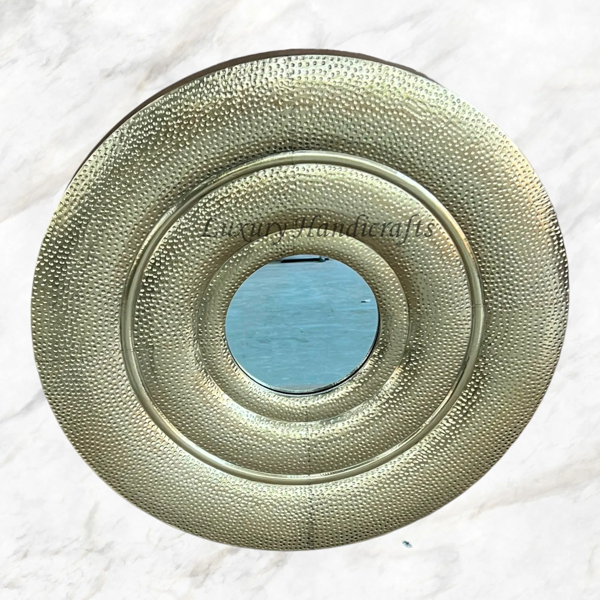 Apollo Hammered Brass Gold Mirror