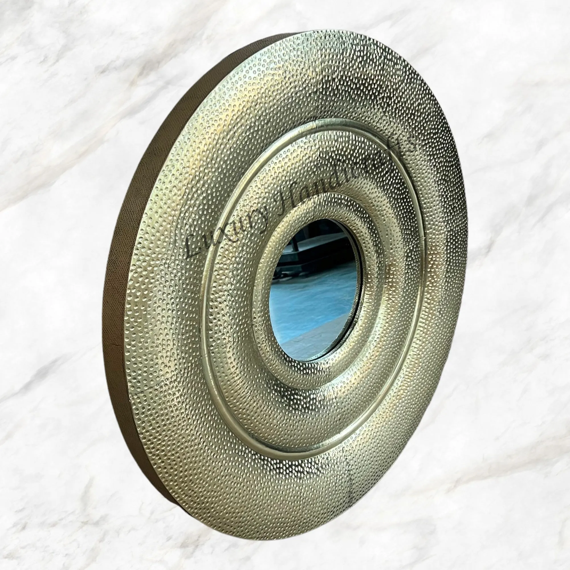 Apollo Hammered Brass Gold Mirror