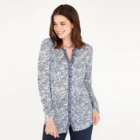 Artist Floral Voile Contrast Trim Blouse