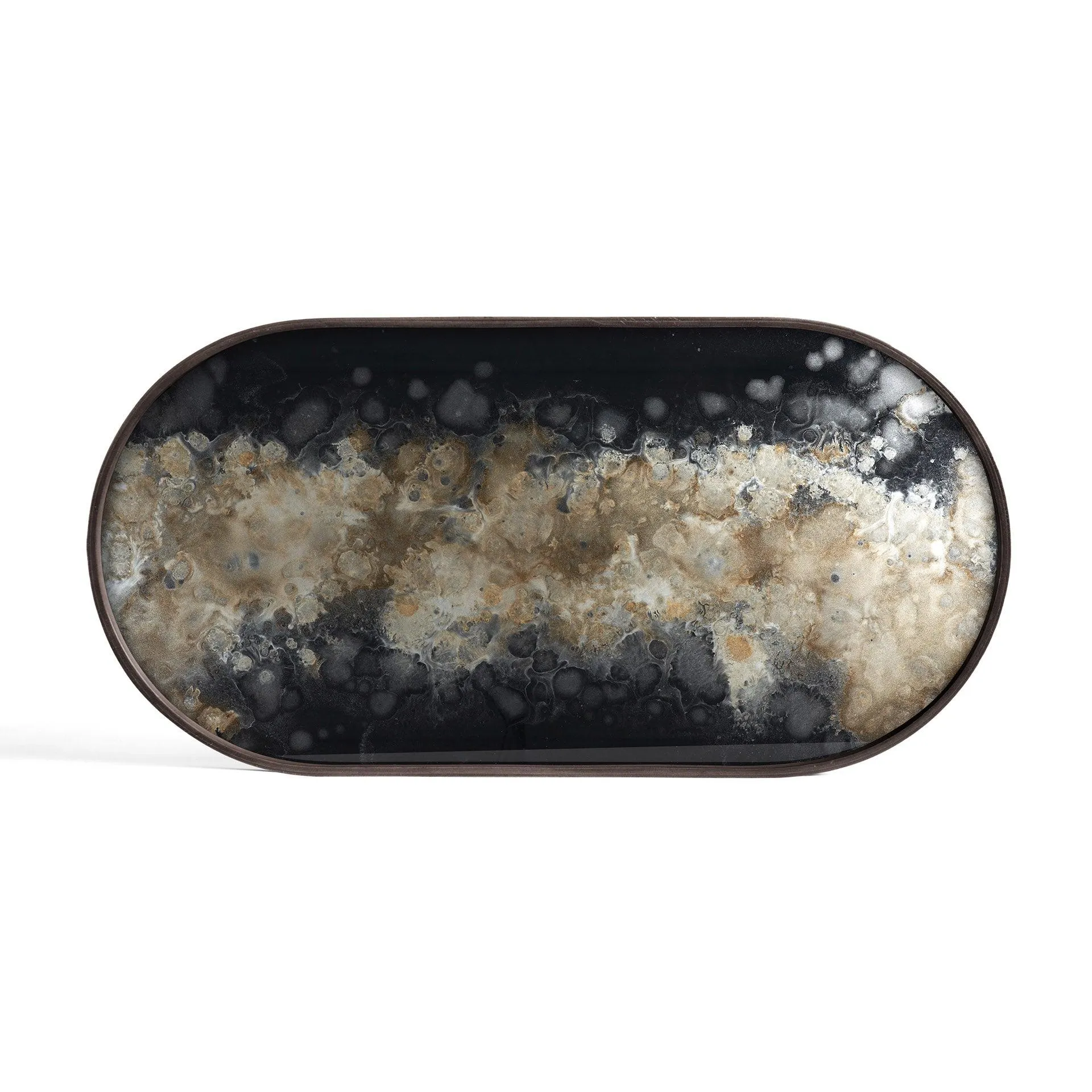 Black Organic Oblong Glass Tray