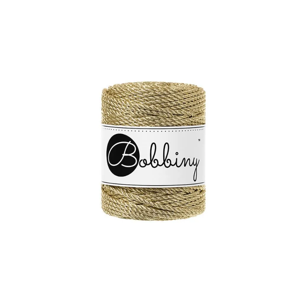 Bobbiny Metallic Makramee Garn 3 mm x 50 m gedreht