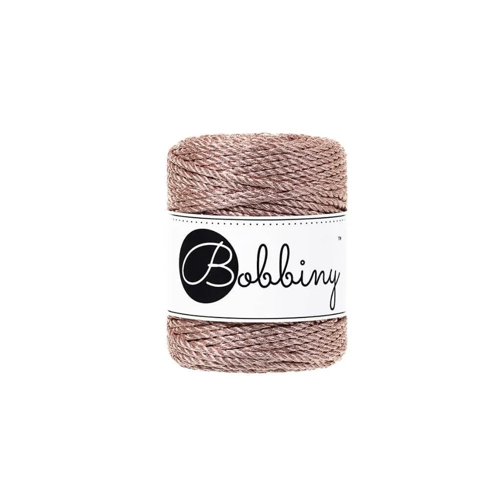 Bobbiny Metallic Makramee Garn 3 mm x 50 m gedreht