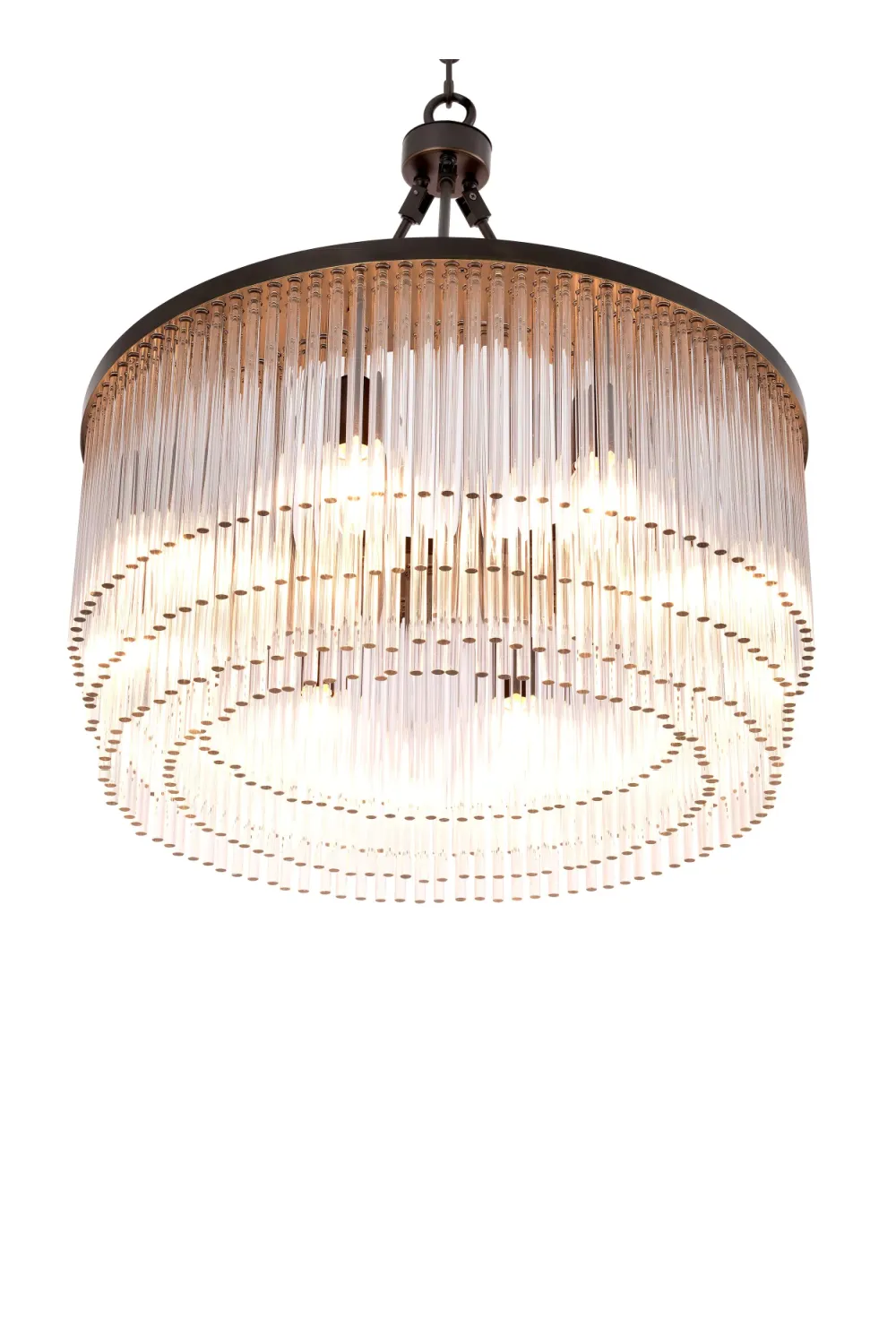 Bronze Glass Layered Chandelier | Eichholtz Hector S