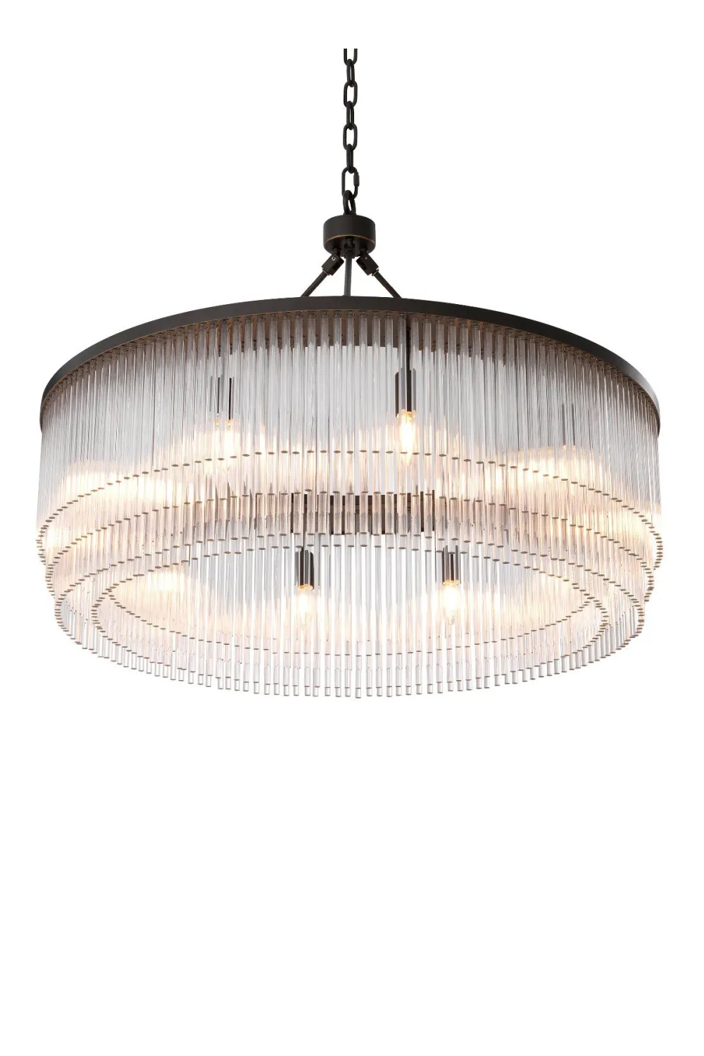 Bronze Glass Layered Chandelier L | Eichholtz Hector