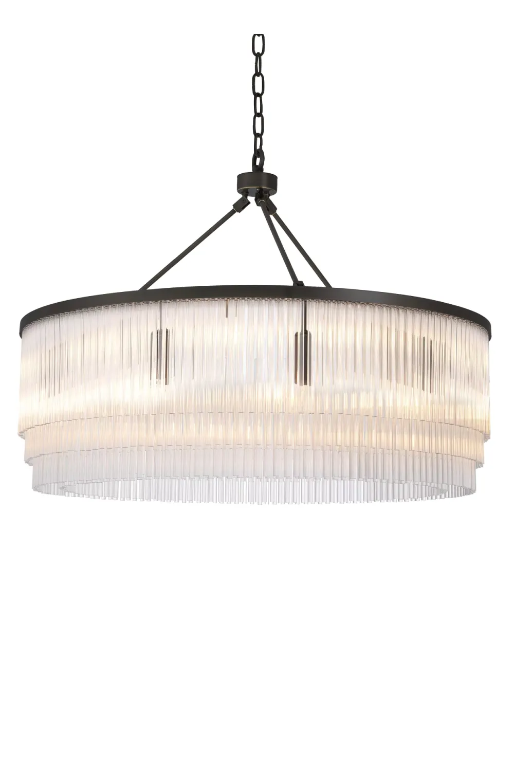 Bronze Glass Layered Chandelier L | Eichholtz Hector