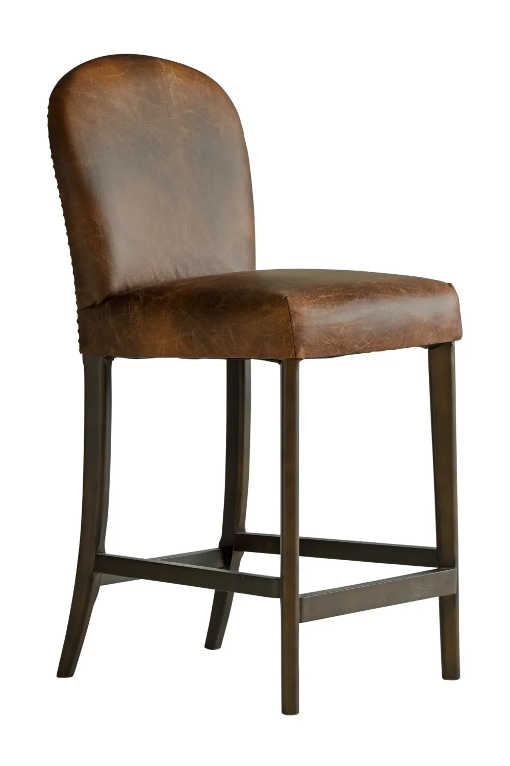 Brown Leather Bar Stool | Andrew Martin Nico