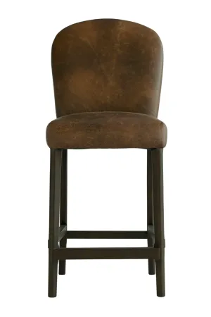 Brown Leather Bar Stool | Andrew Martin Nico