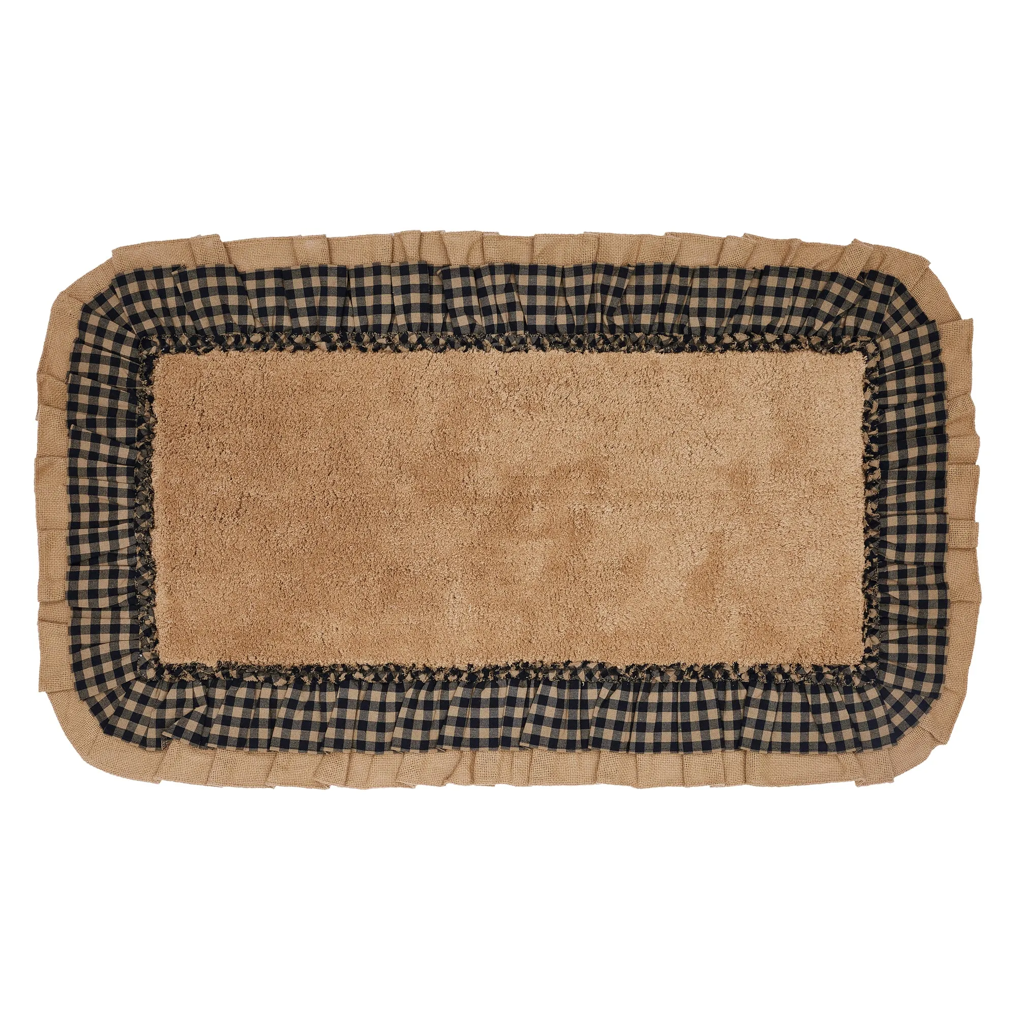 Burlap Natural w/ Check Bathmat