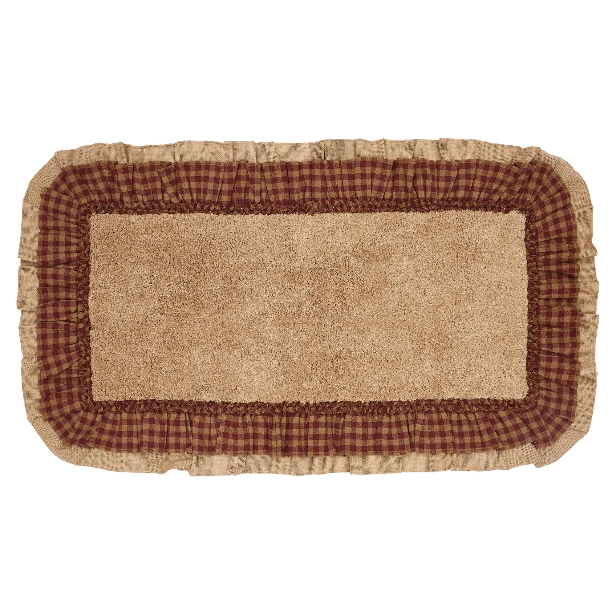 Burlap Natural w/ Check Bathmat