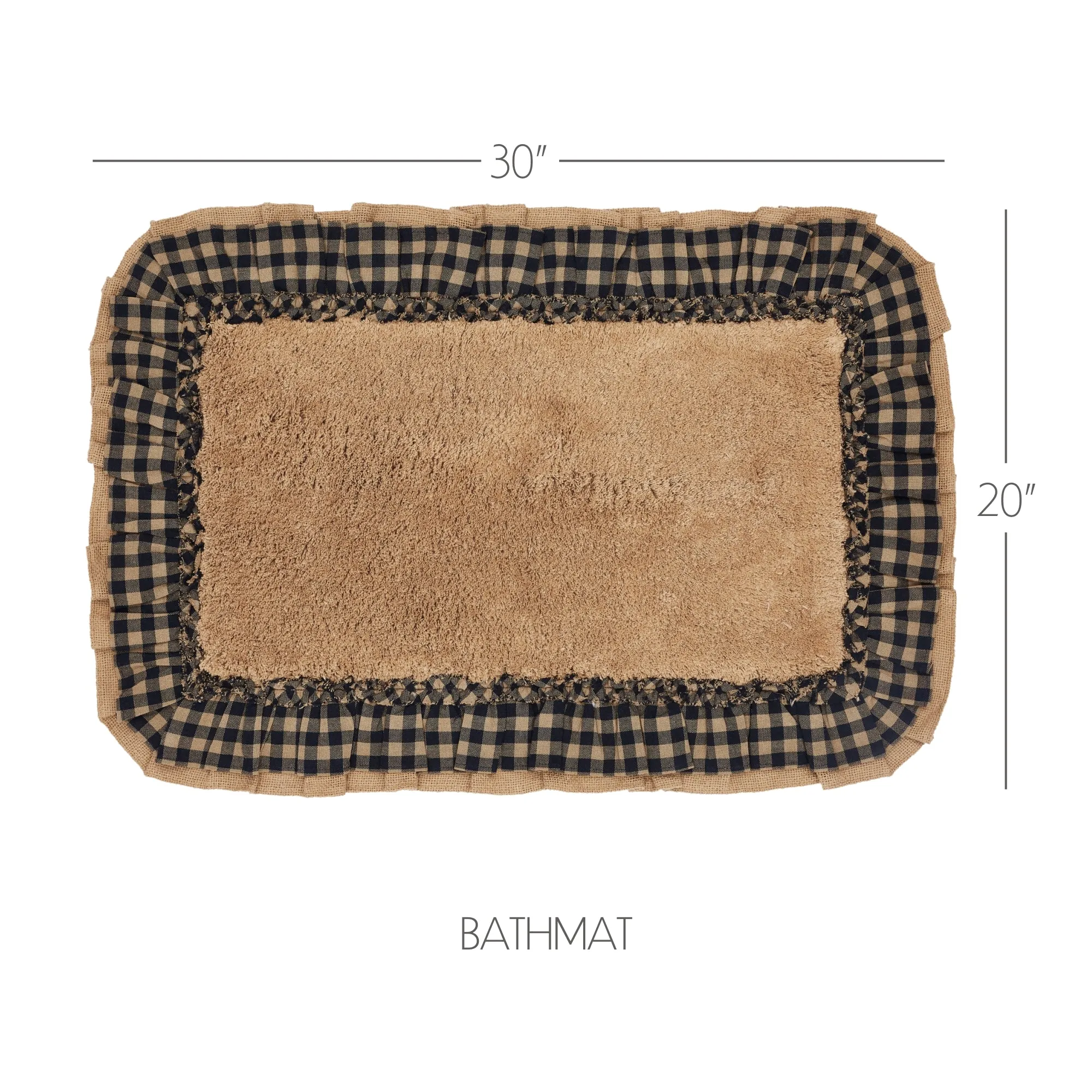 Burlap Natural w/ Check Bathmat