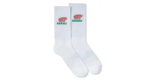 CLASSIC LOGO SOCK - BRIGHT WHITE / LILAS