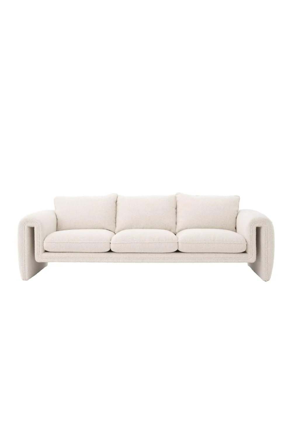 Cream Bouclé Upholstered Sofa | Eichholtz Tondo