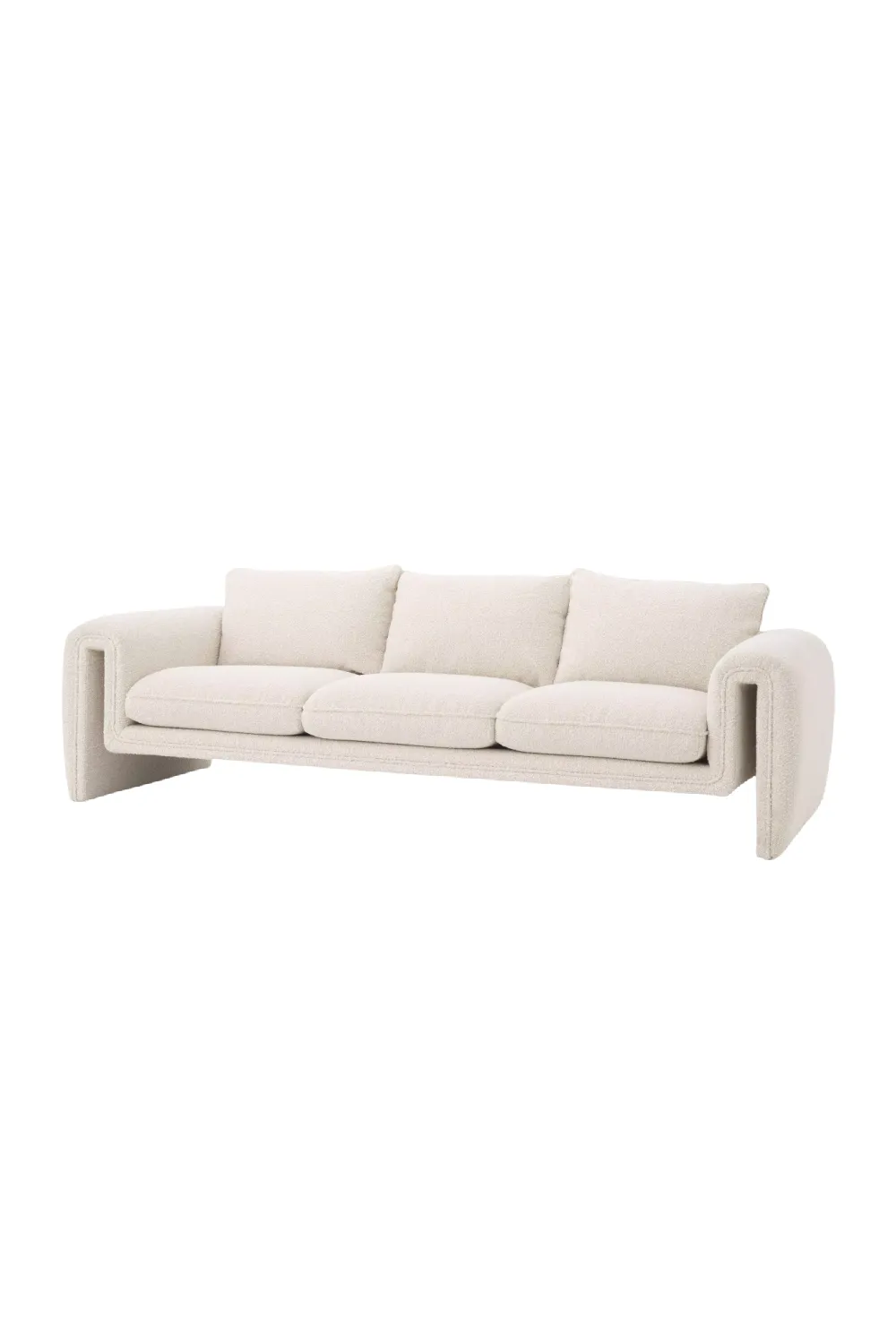 Cream Bouclé Upholstered Sofa | Eichholtz Tondo