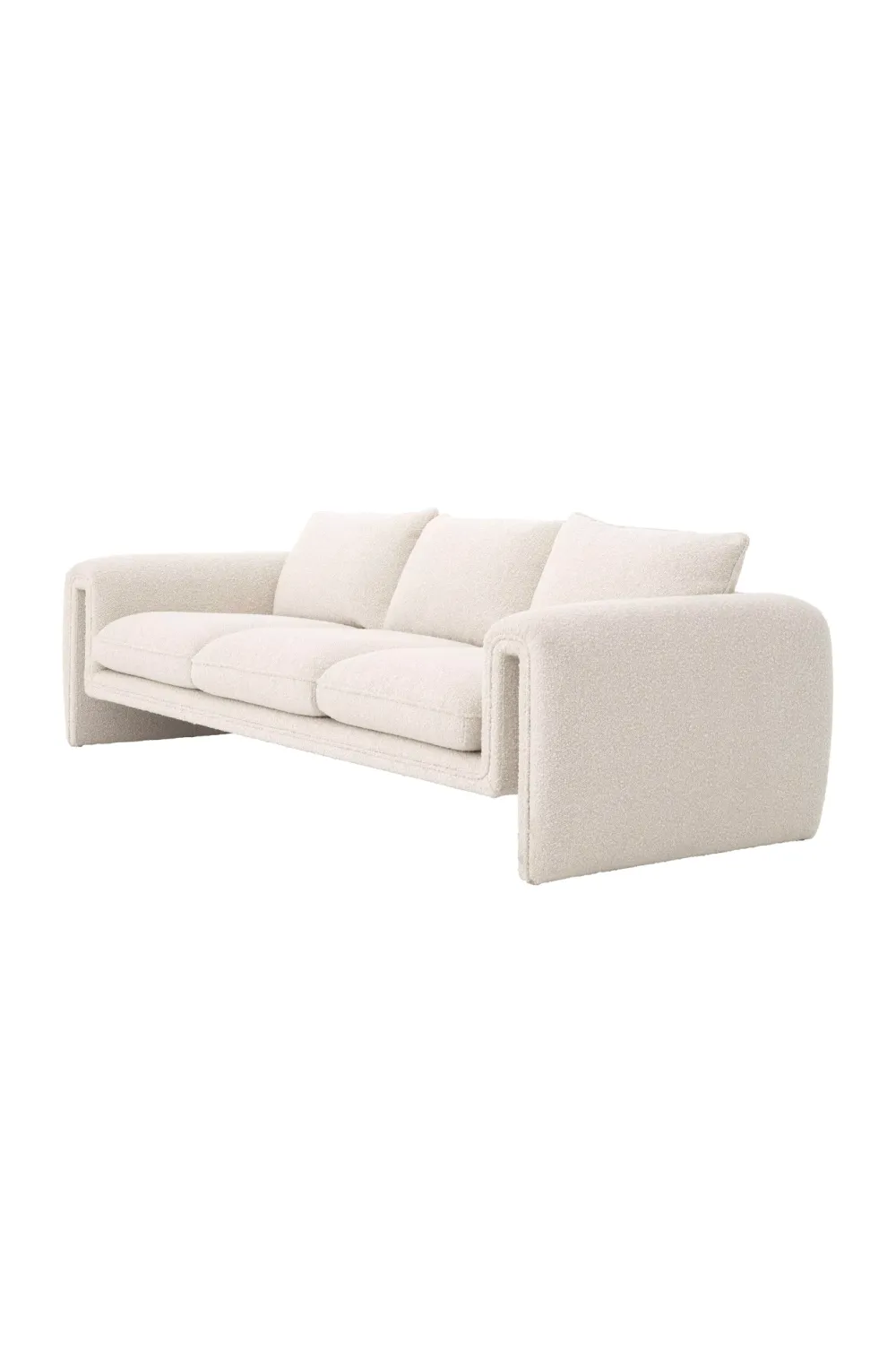 Cream Bouclé Upholstered Sofa | Eichholtz Tondo