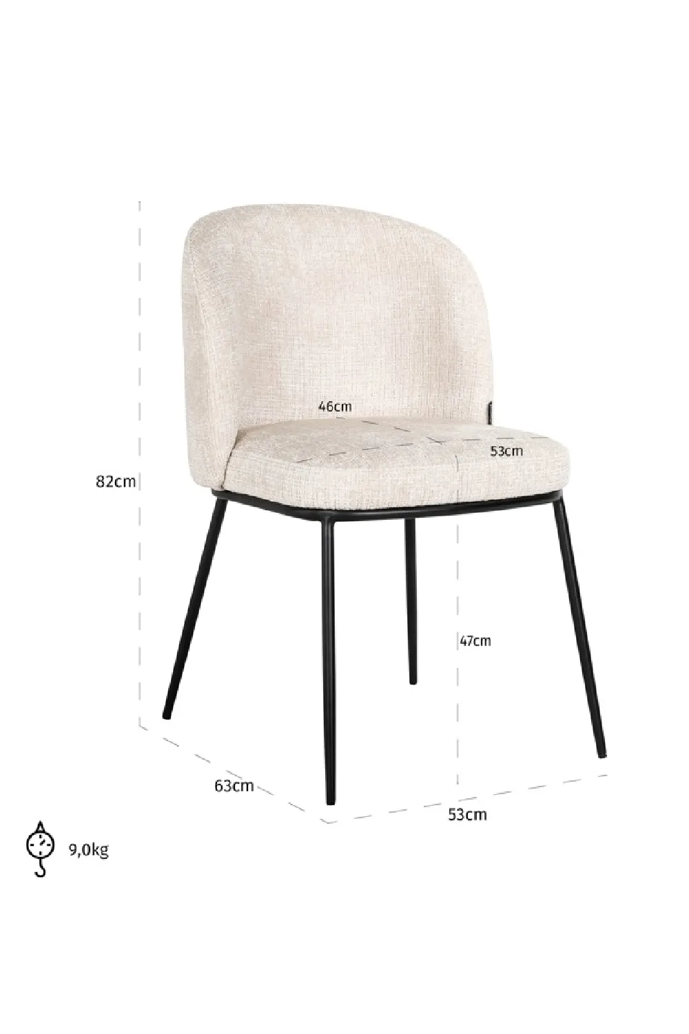 Curved-Back Dining Chair | OROA Elvi