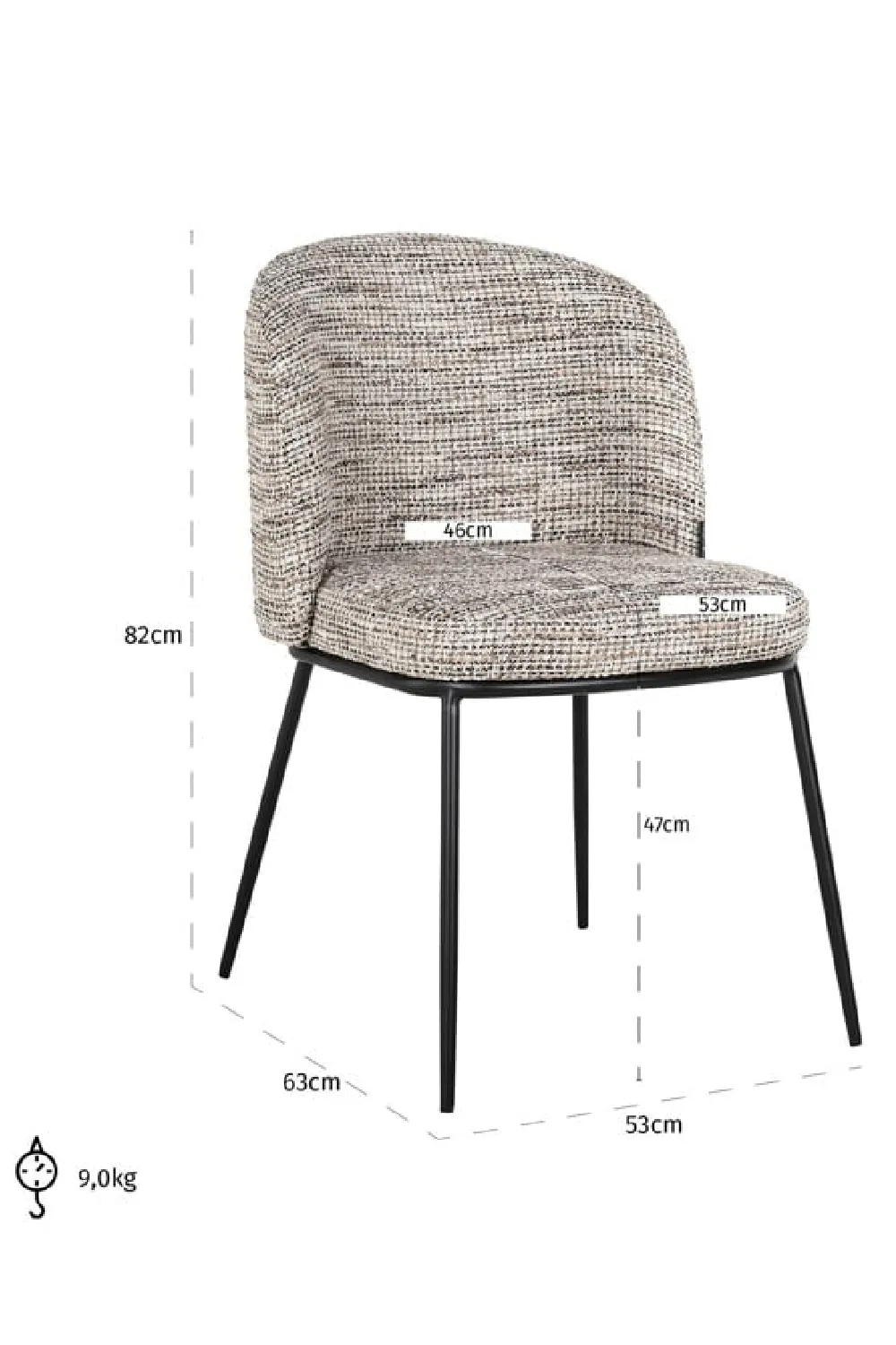 Curved-Back Dining Chair | OROA Elvi