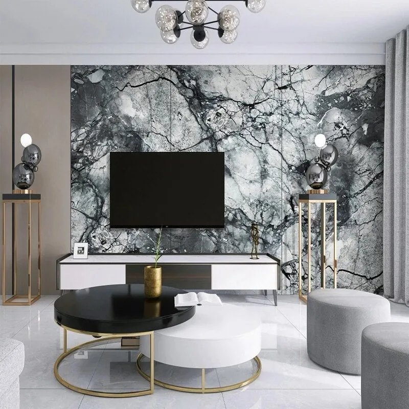 Custom Mural Wallpaper Modern Marble Effect Slate Pattern (㎡)