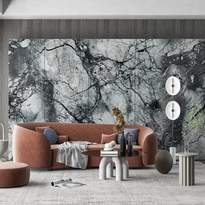 Custom Mural Wallpaper Modern Marble Effect Slate Pattern (㎡)