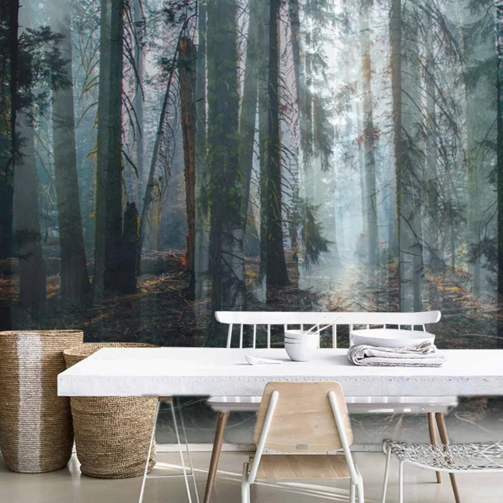 Custom Mural Wallpaper Nature Forest Scenery (㎡)