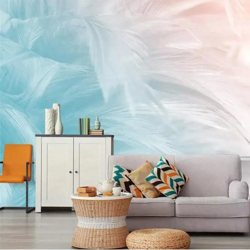 Custom Size Feather Wallpaper Mural Modern Wallcovering (㎡)